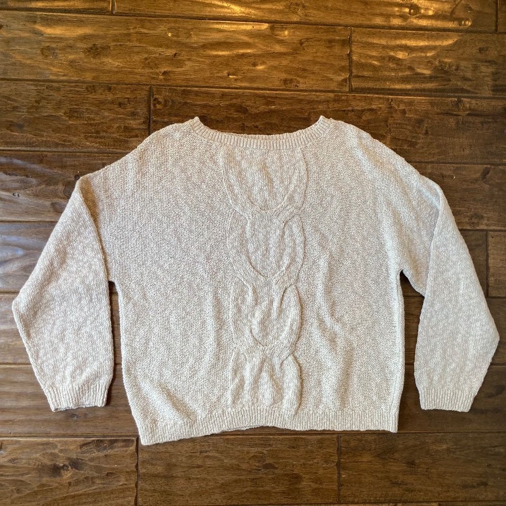 Garnet Hill Warfarer Women's XL Organic Cotton Sweater Relaxed Fit Coastal Grand - Picture 3 of 10
